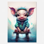 Pig with headphones digital download