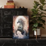 Stallion 3 by Michael Paul Bennett Framed poster on ground