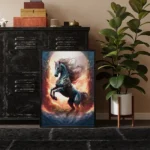Stallion 4 by Michael Paul Bennett Framed poster on ground