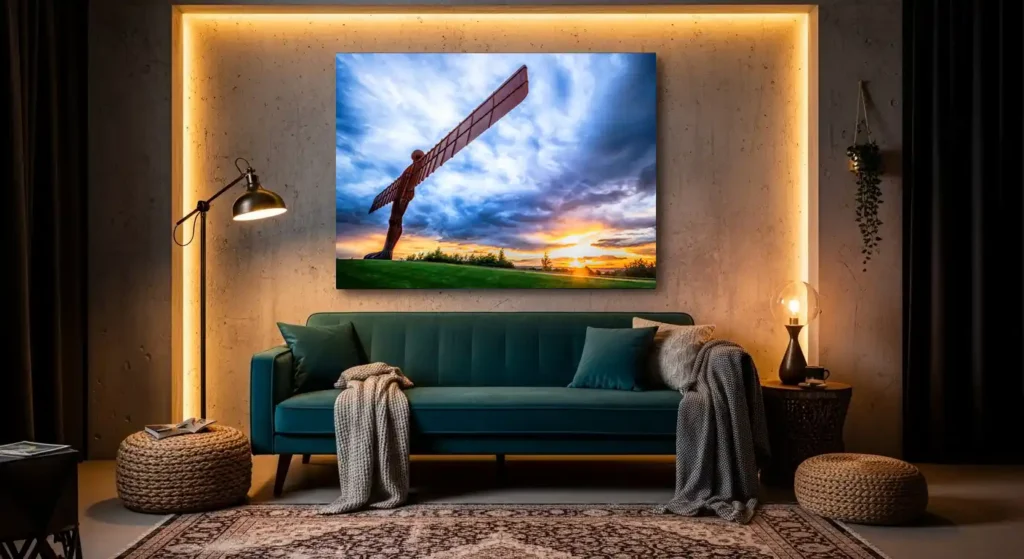 Sunset at the Angel of the North Digital Print for Sanctuary Seekers