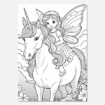 Unicorn and fairy printable artwork