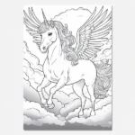 Unicorn in clouds printable artwork