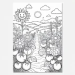 Veggie Garden colouring in sheet