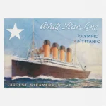 White Star Line 1910 Poster of Olympic & Titanic printable artwork