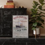 White Star Poster Advert framed