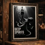 Deep Spirits print on bar