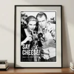 Grace and Jimmy Art Print A3 Frame on Cabinet