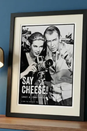 Grace and Jimmy Print on Blue Wall