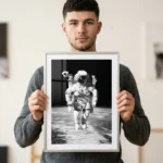 Man holding astronaut digital art print
