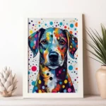 Polka Dot Dog Framed