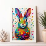 Polka Dot Rabbit Framed