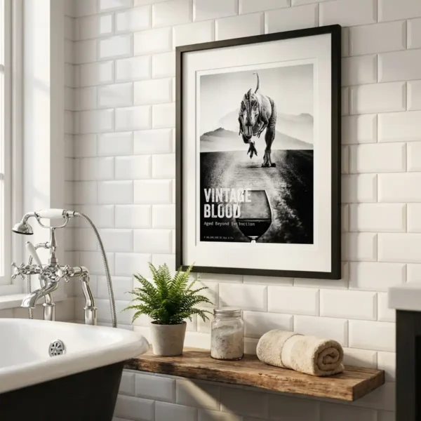 Vintage Blood print in bath room