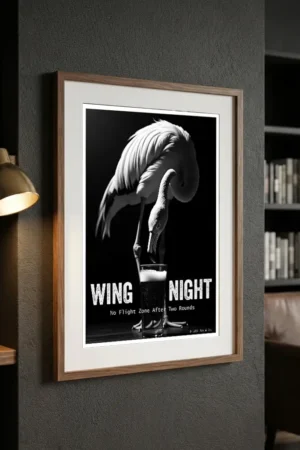 Wing Night print in modern study