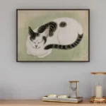 A Sleeping Cat Printable Art in Frame