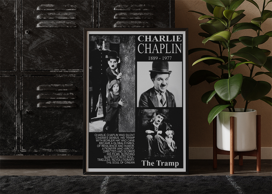 Charlie Chaplin Tramp Tribute Poster by Seeress
