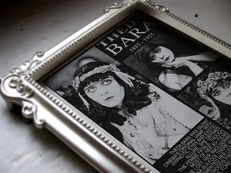Theda Bara Print in Silver Frame