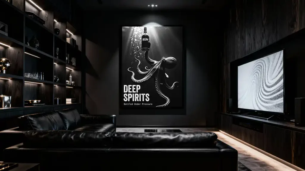 Deep Spirits Art Print in Man Cave