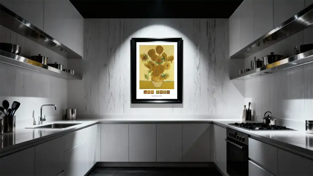 Van Gogh Sunflower Art Print in Kitchen