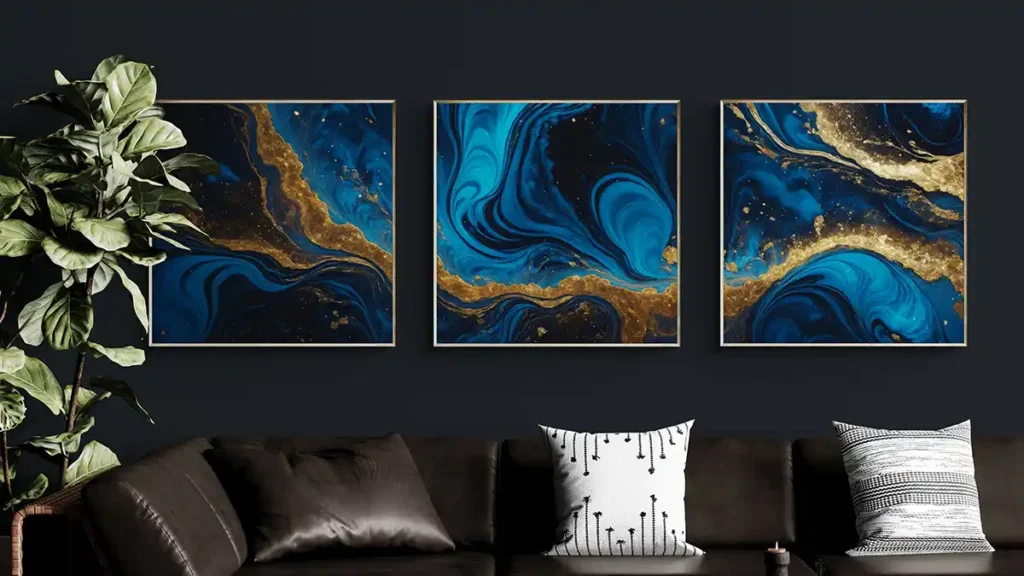 3-piece cosmic abstract set by Duncan Young