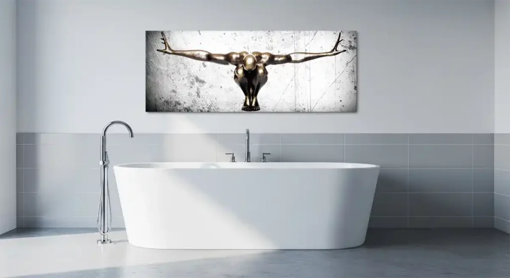 Angel of Despair Art Print in Bathroom