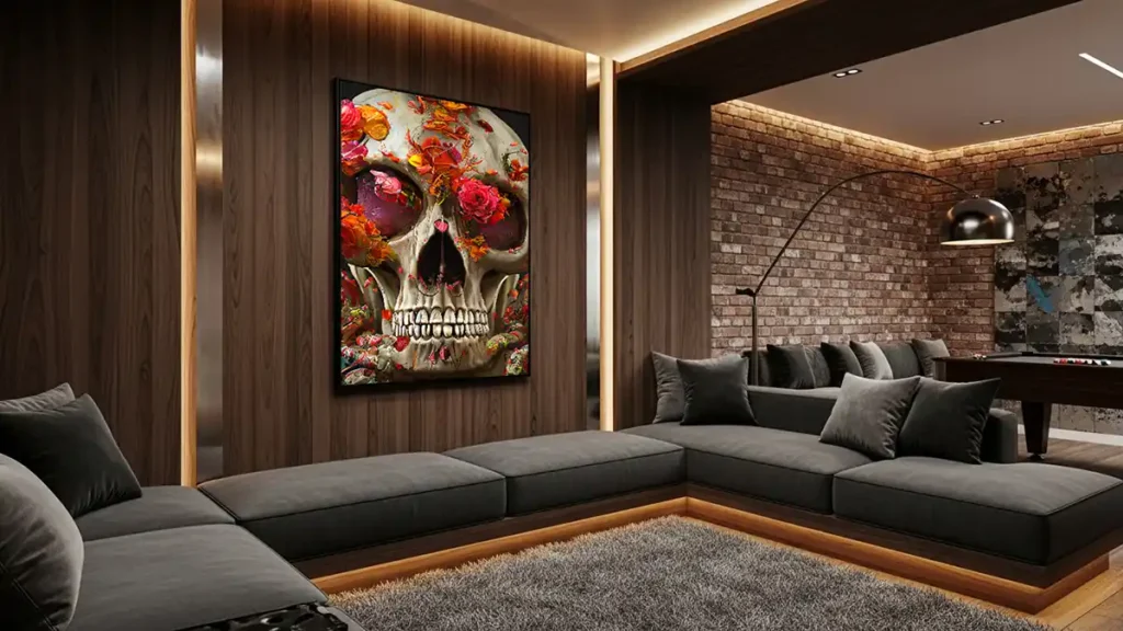 Duncan Young Skull Art Print in Games Room