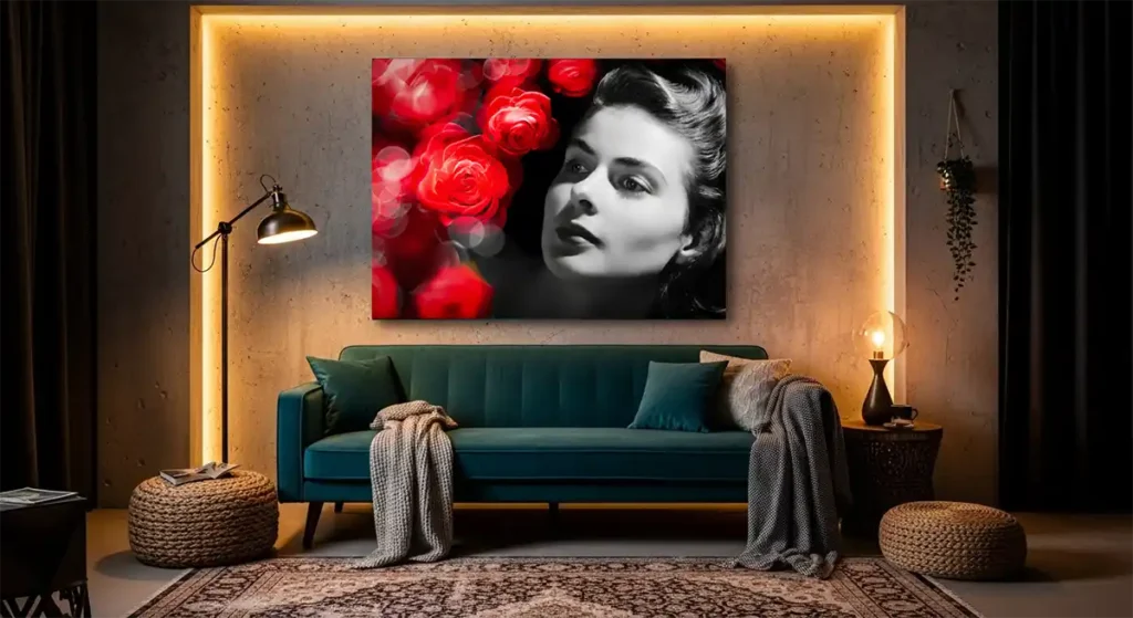 Ingrid Bergman Floral Printable Art Print by Seeress