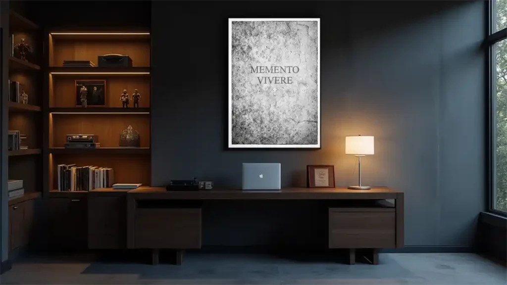 MEMENTO VIVERE Art Print in Office
