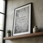 Memento Vivere Print on shelf shot from below