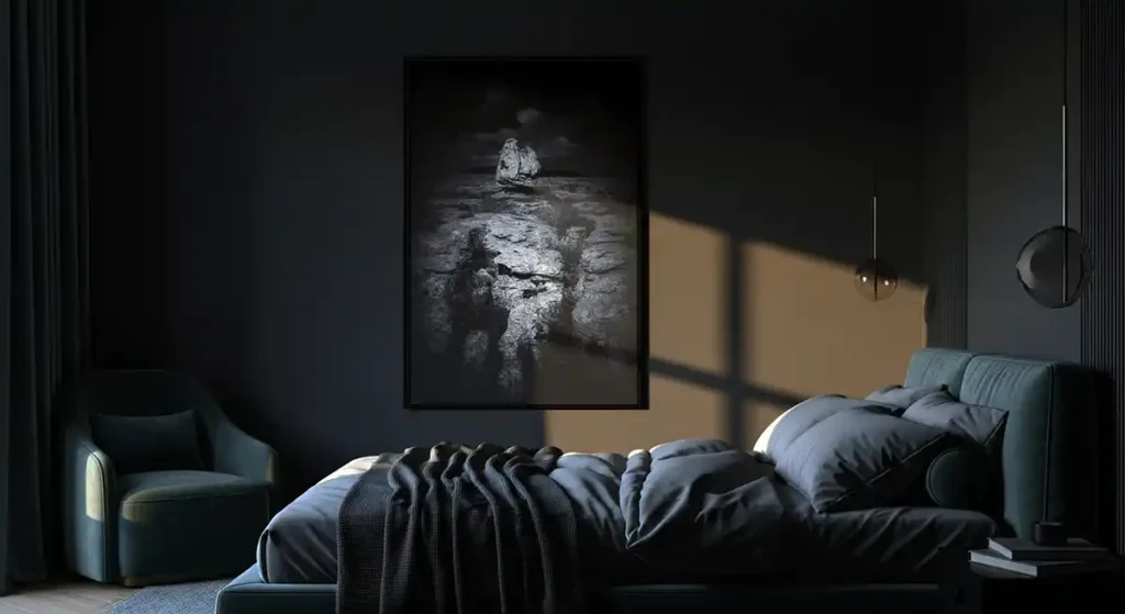 Moonlit Norber Erratic by Michael Paul Bennett in Bedroom