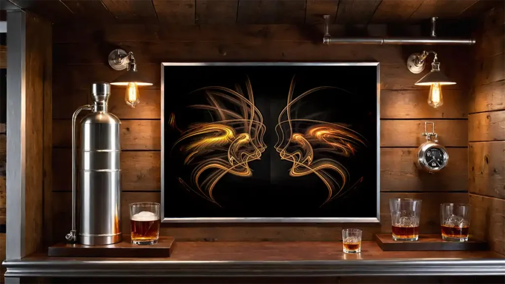 Tortured Minds Art Print in Home Gin Bar