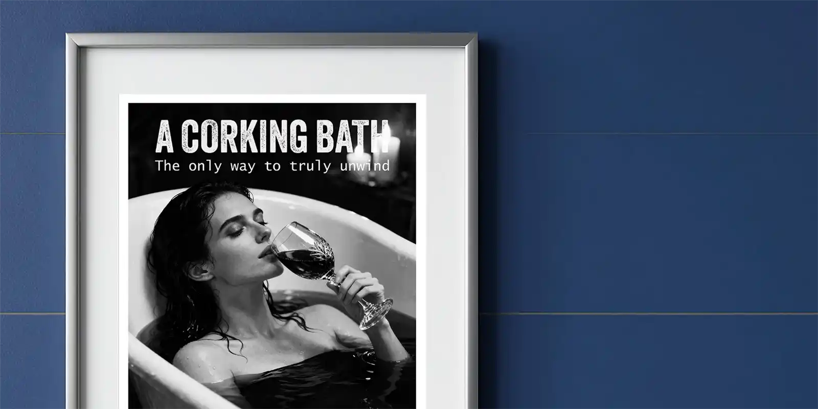 A Corking Bath Digital Printable Art in Blue Bathroom