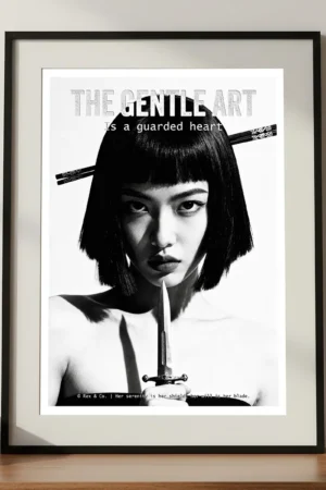 A Guarded Heart Print A3 Frame on Cabinet