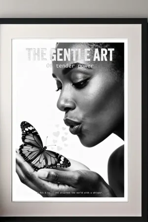 A Tender Power printable artwork in black frame