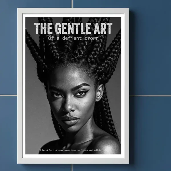 Defiant Crown print on blue tiles