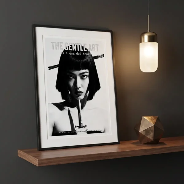 Guarded Heart print on grey wall