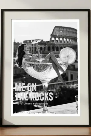 Me on the Rocks printable art print in frame