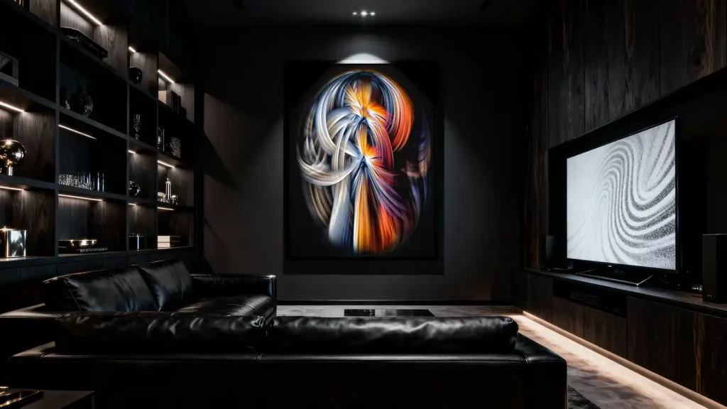 Michael Paul Bennett luminous art in cinematic room