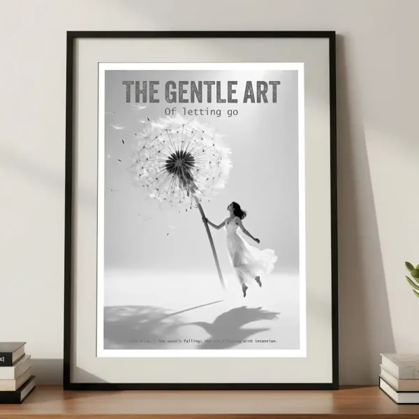Of Letting Go print A3 Frame on Cabinet