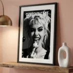 Savouring the moment art print on pink wall