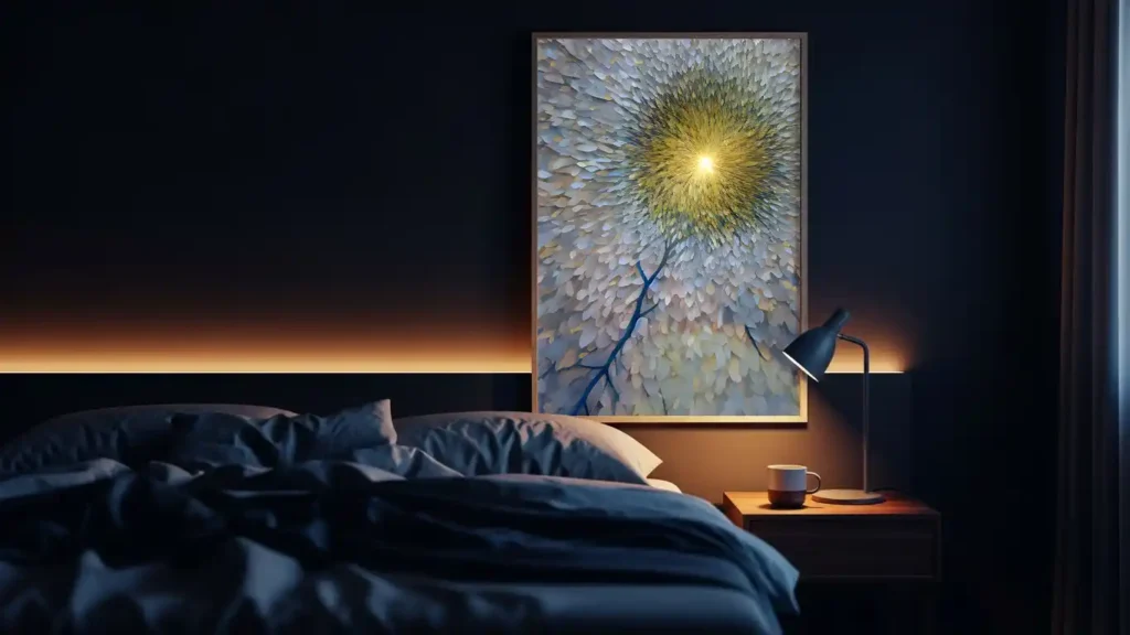 Seeress soft dreamlike Abstract Print above bed