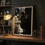 The Cappo print on shelf with lamp
