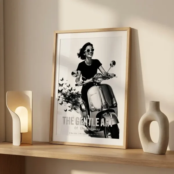 The Getaway print on shelf