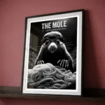 The Mole art print on pink wall
