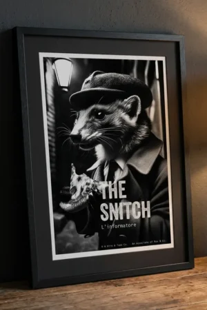 The Snitch print in black frame