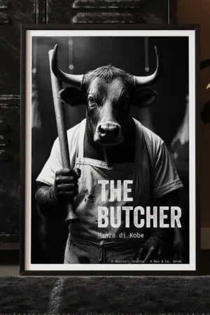 The butcher print in black frame