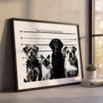 Unusual Suspects print in wooden frame
