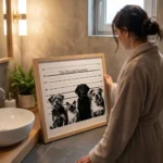 Woman holding Unusual Suspects Print