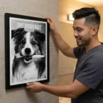 A dentist holding the Hygienist A3 Art Print