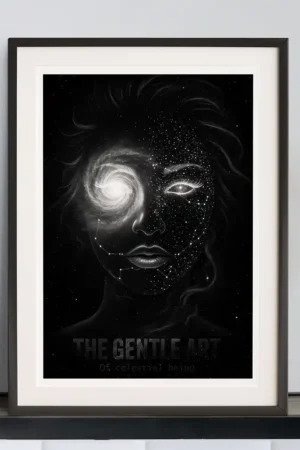 Of Celestial Being print in black frame