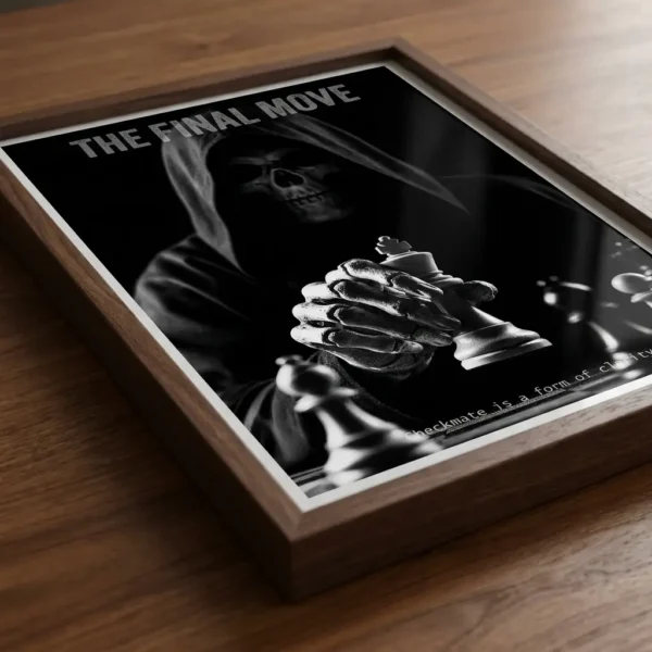 The Final Move art print in quality wooden frame
